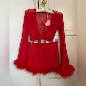 Dolls Kill wrap top & mini skirt